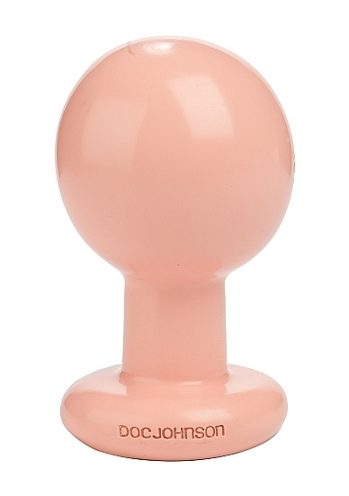 Round Butt Plug - Large - White
