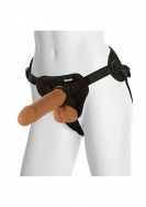 The Realistic Cock Supreme Harness - 6 Inch - Brown