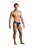 Zipper Thong - Blue / Black