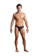 Zipper Thong - Wine / Black