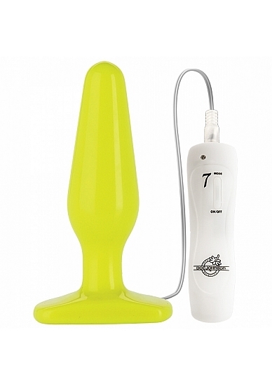 Vibrating Anal Plug - Thick - Yellow