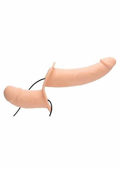 Supreme Pleasure Vibrating Double Ended Dildo w/Harness - Skin