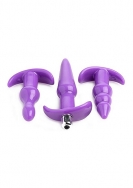 4 Piece Vibrating Anal Plug Set - Purple