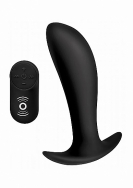 Silicone Prostate Vibrator with Remote Control - Black