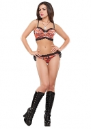 Cropped Cami & Boy Short - Red