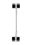 Leather Black and White Hand or Leg Cuffs