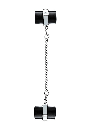 Leather Black and White Hand or Leg Cuffs