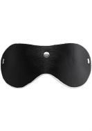 Leather Black and White Eye Mask with Elastic Strap