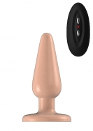 Buttplug - Rubber Vibrating - 5 Inch - Model 1 - Flesh