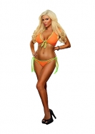 Tie Top and Brief Set - Orange