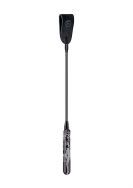 Glass Leather Riding Crop - Black