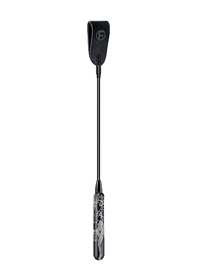 Glass Leather Riding Crop - Black