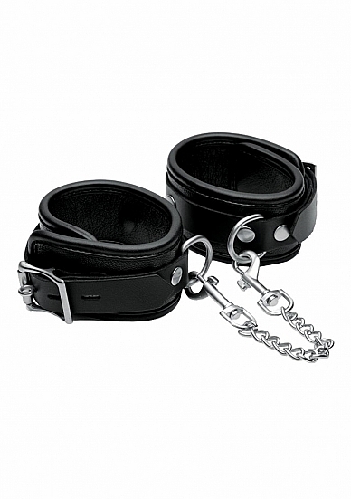Premium Leather Ankle Cuffs - Black