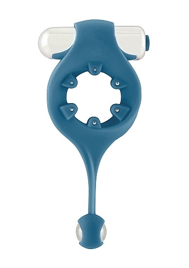 Infinity - Vibrating Cockring with Dangling Ball - Blue