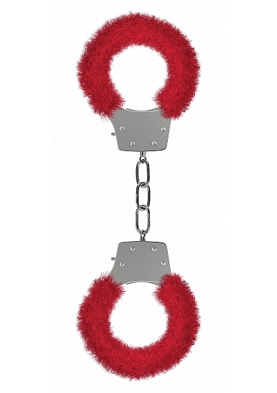 Pleasure Handcuffs Furry - Red