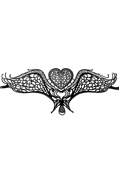 Swan Masquerade Mask - Black