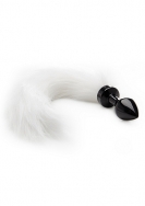 White Tail Buttplug - Black