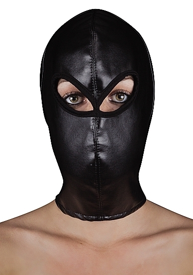 Extreme Leather Hood with Ribon Ties