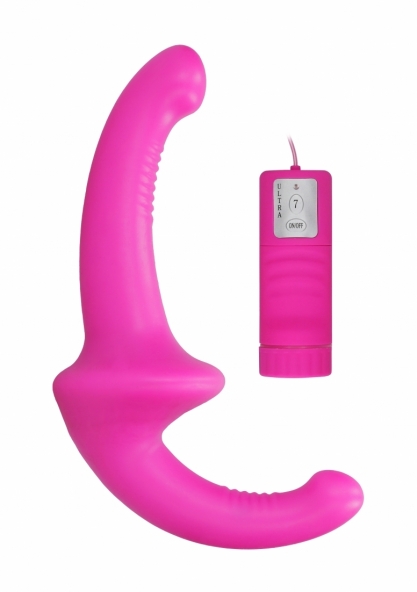 Vibrating Silicone Strapless Strapon - Pink