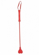 Heart Tipped Crop - Suede - Red