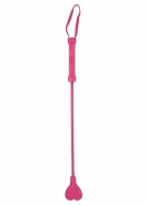 Heart Tipped Crop - Suede - Pink