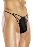 G-Thong with Straps & Rings - Black