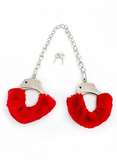 Furry Leg Cuffs - Red