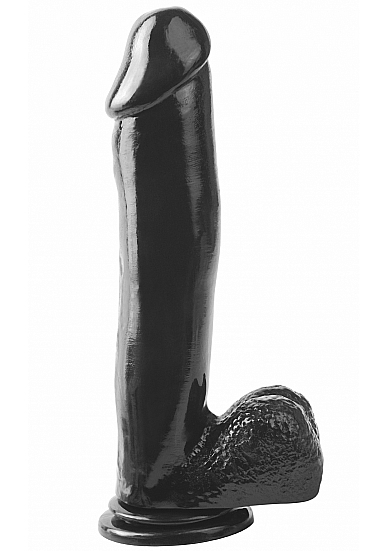 12 Inch Dong With Suction Cup - Black