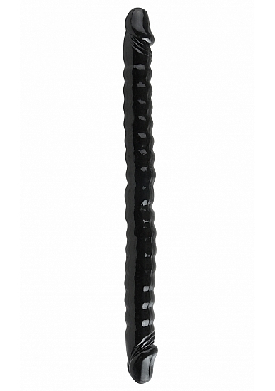 18 Inch Ribbed Double Dong - Black