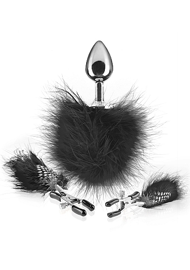 Feather Nipple Clamps and Anal Plug