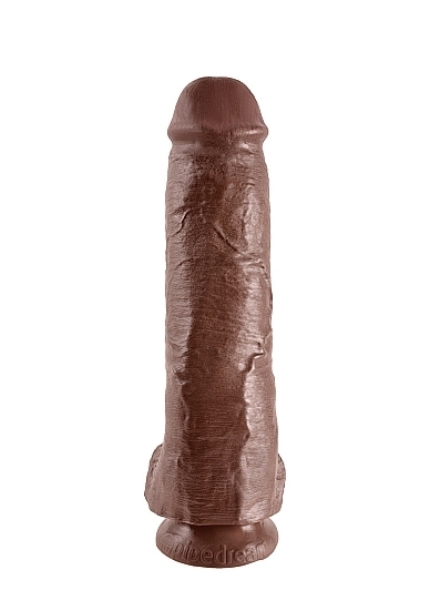 11 Inch Cock - With Balls - Brown