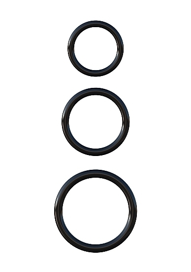 Silicone 3-Ring Stamina Set - Black
