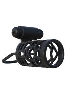 Thick Dick Silicone Vibrating Cage - Black