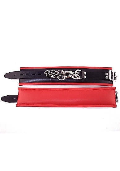 Padded Ankle Cuffs - Black And Red