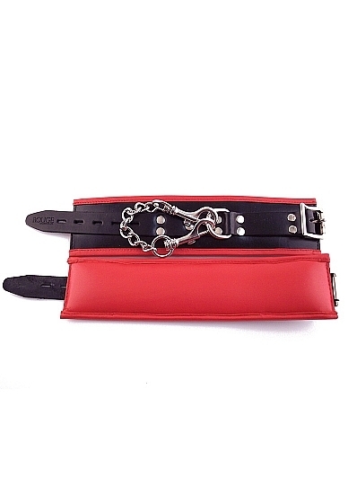 Padded Wrist Cuffs - Black And Red