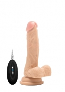 Vibrating Realistic Cock - 7 Inch - With Scrotum - Skin