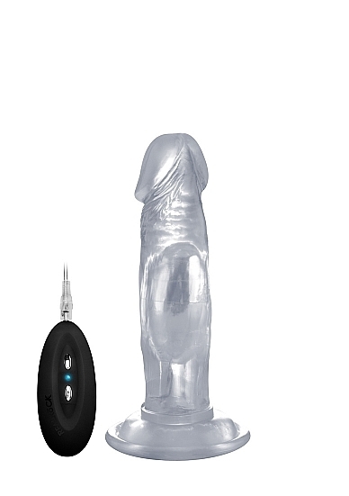 Vibrating Realistic Cock - 6 Inch - Transparent