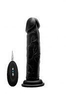 Vibrating Realistic Cock - 8 Inch - Black
