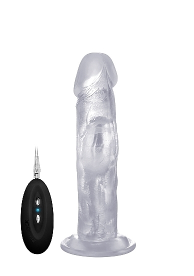 Vibrating Realistic Cock - 8 Inch - Transparent