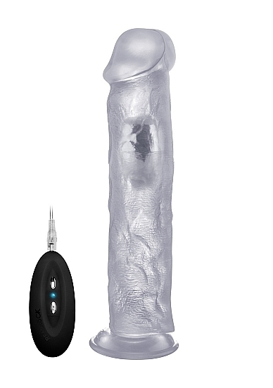 Vibrating Realistic Cock - 11 Inch - Transparent