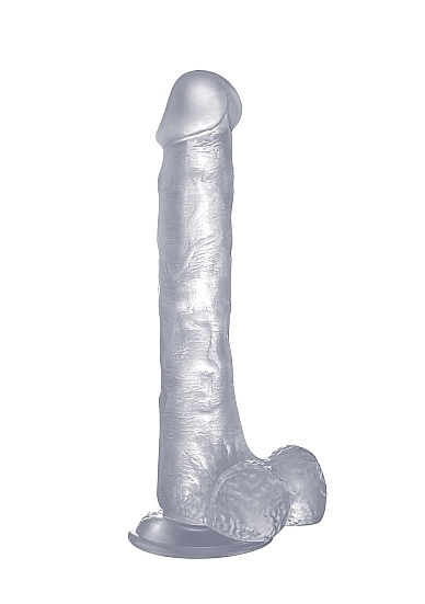 Realistic Cock - 10 Inch - With Scrotum - Transparent