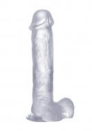 Realistic Cock - 11 Inch - With Scrotum - Transparent