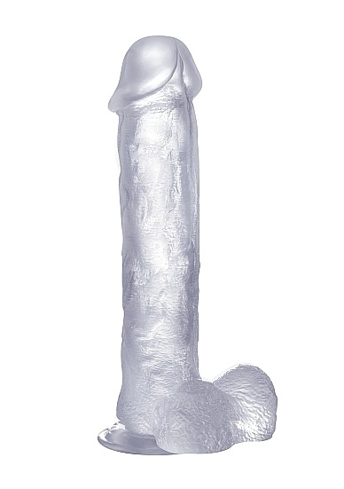 Realistic Cock - 11 Inch - With Scrotum - Transparent