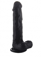 Realistic Cock - With Scrotum - 12 Inch - Black