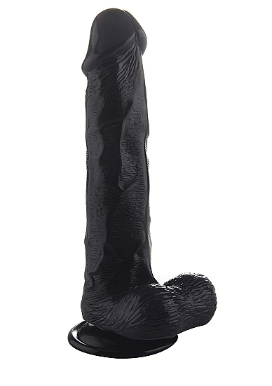 Realistic Cock - With Scrotum - 12 Inch - Black