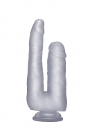 Realistic Double Cock - 9 Inch - Translucent