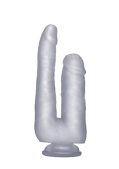 Realistic Double Cock - 9 Inch - Translucent
