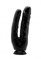 Realistic Double Cock - 10 Inch - Black