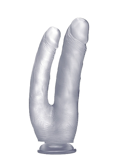 Realistic Double Cock - 10 Inch - Translucent