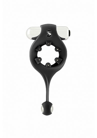 Endless Cockring with Dangling Ball and Magnetic Field - Black